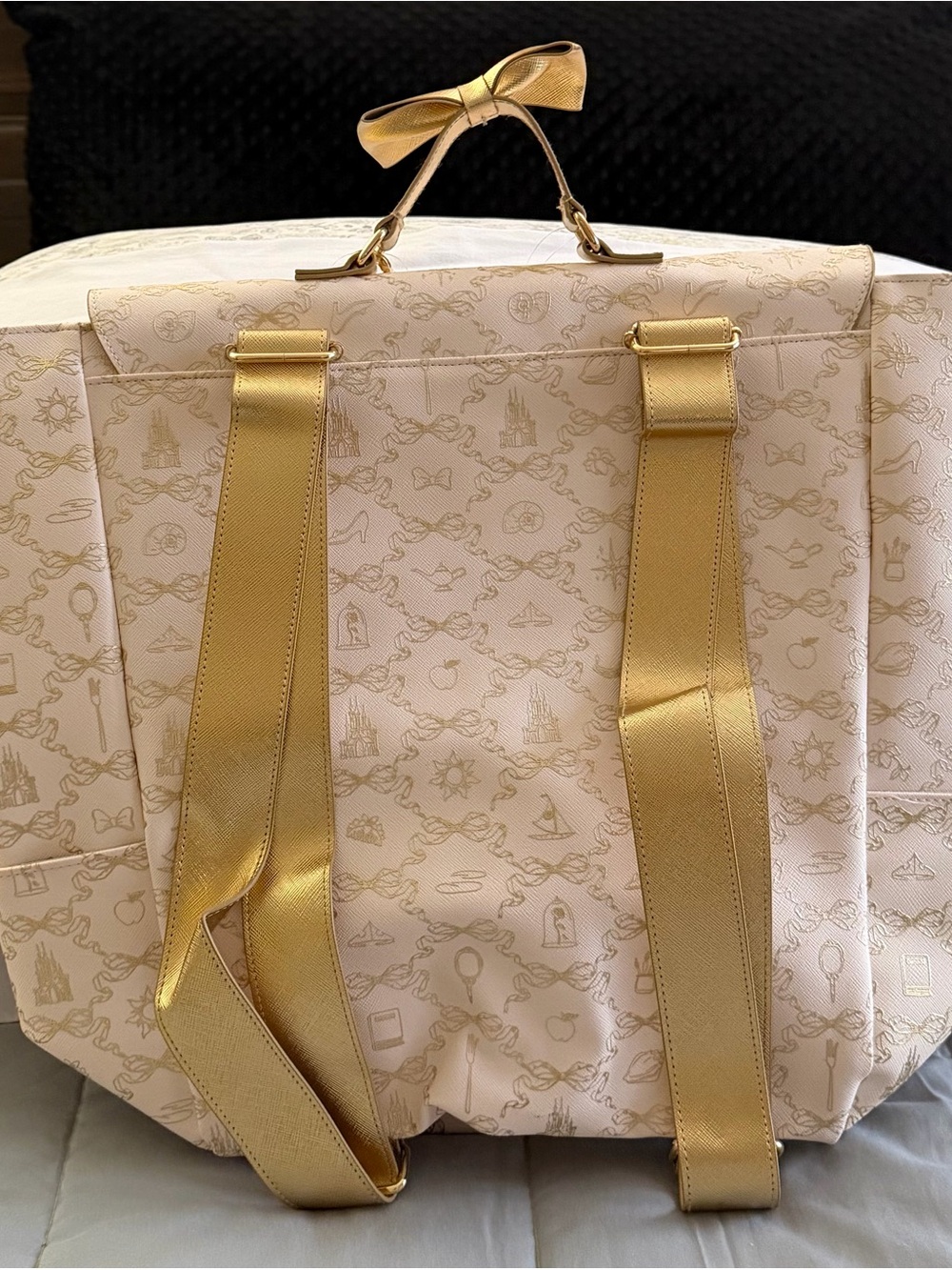 Bath & Body Works Disney Princess 3 Charms Gold Bow Backpack NWT - Picture 9 of 9